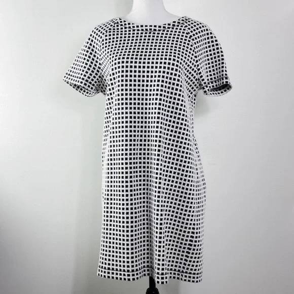 Lou & Grey | Dresses | Lou Grey Loft Windowpane Black And White Dress |  Poshmark